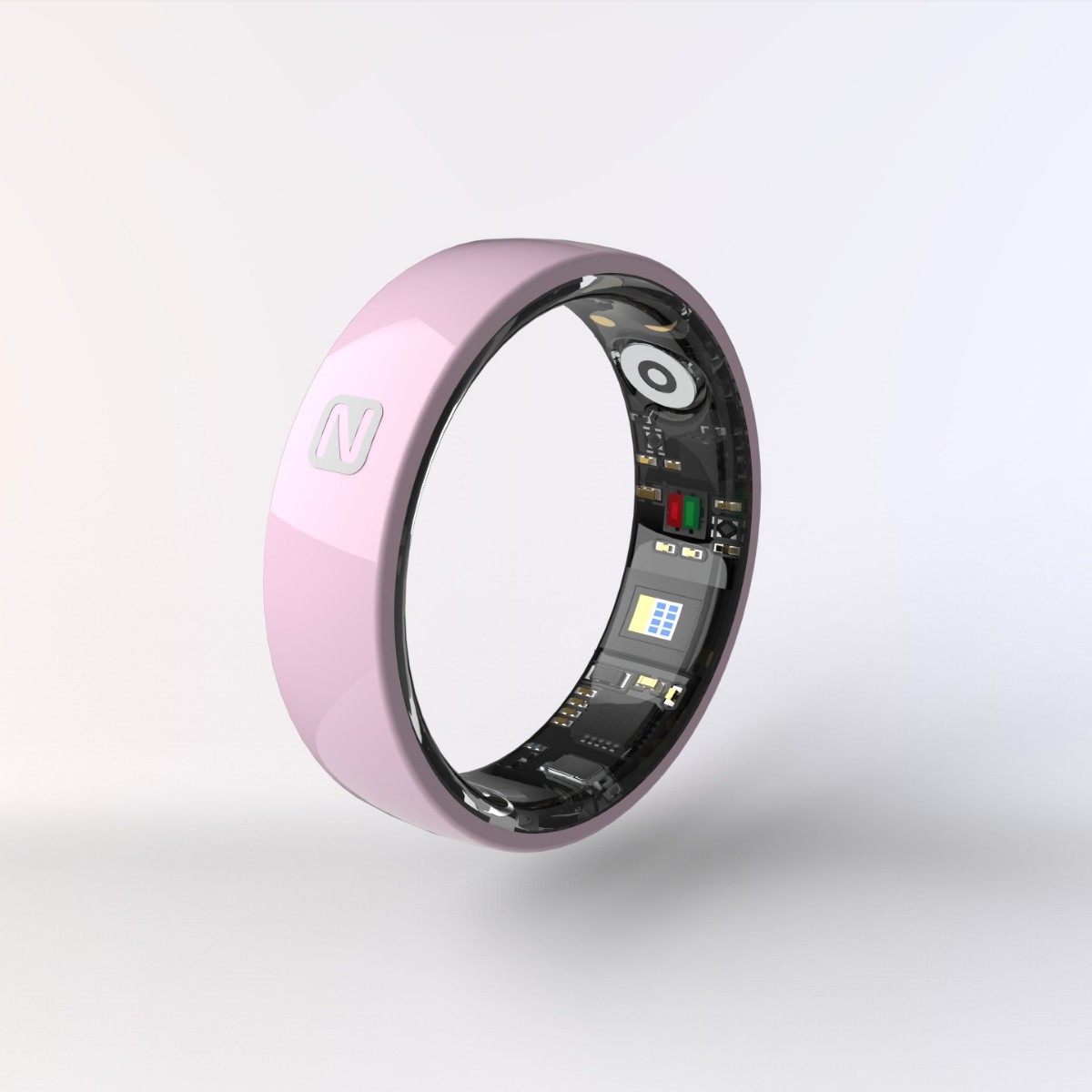 Wolf Omega Spirit Smart Ring - pink, oblique view